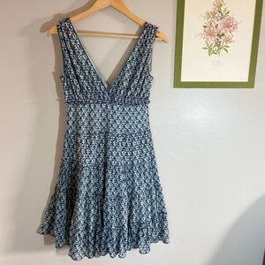 Max Studio Floral Plunge Tiered Mini Dress